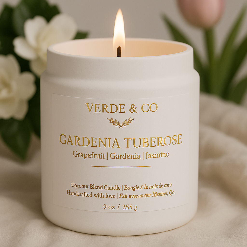 Gardenia Tuberose Candle – Fresh Gardenia, Tuberose & Jasmine | Luxury Coconut Wax Candle