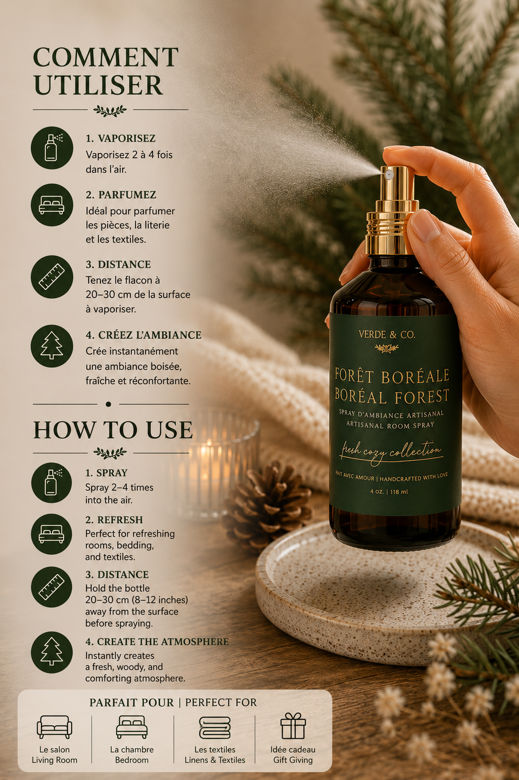 Boreal Forest | Room & Linen Spray | Luxury Home Fragrance