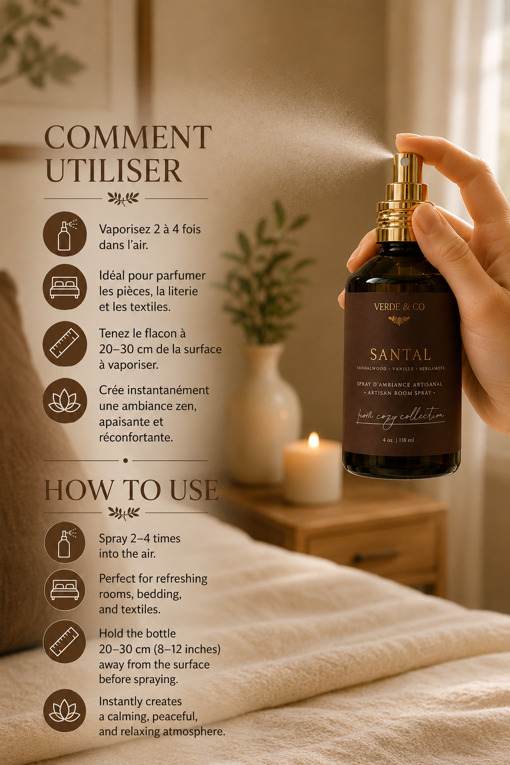 Santal | Room & Linen Spray | Luxury Home Fragrance