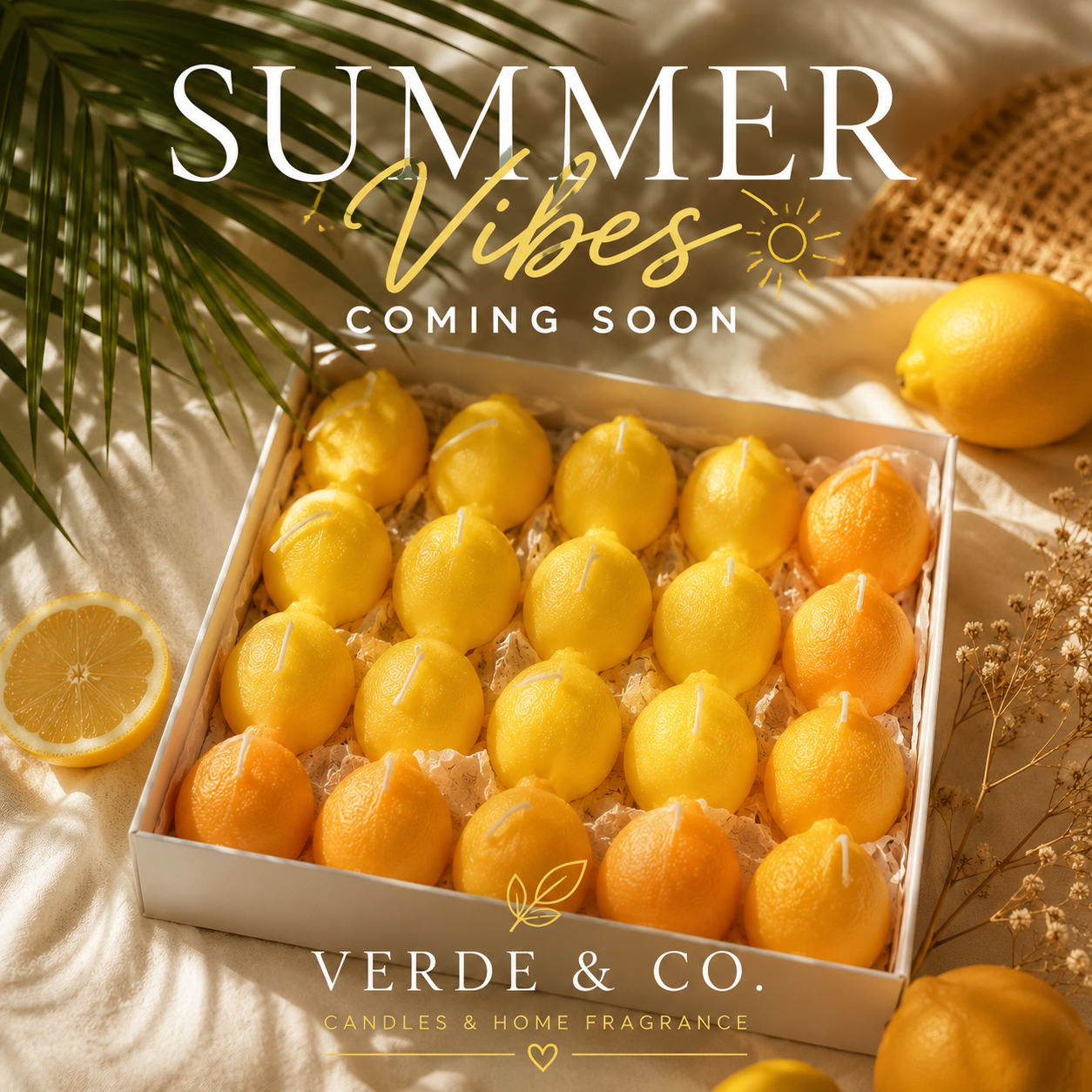 Summer Vibes Citrus Candle Collection | Handmade Beeswax Lemon Candle