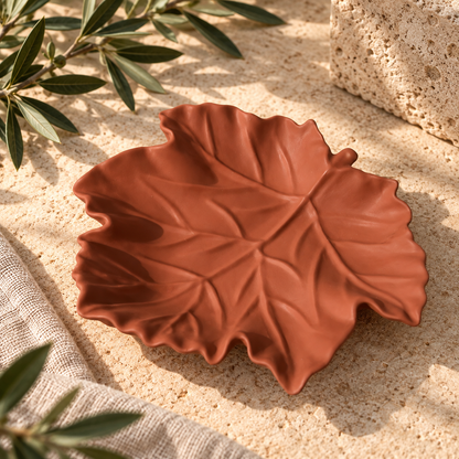 Maple Leaf Decorative Tray – Terracotta