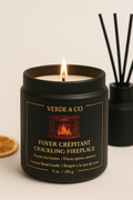 Crackling Fireplace Candle – Smoked Woods, Fire Embers & Warm Spice | Luxury Coconut Wax Candle