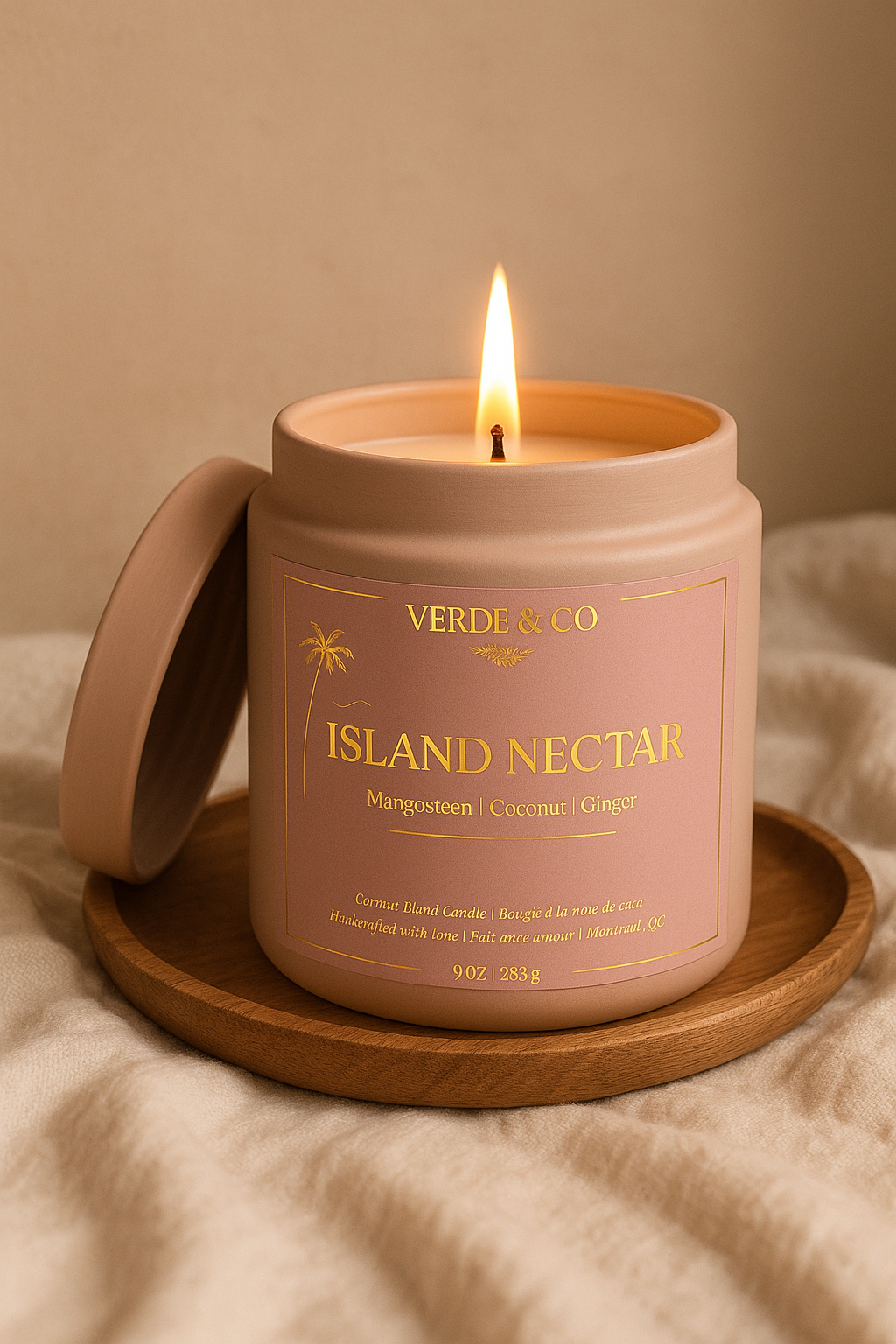 Nectar Island Candle – Mangosteen, Coconut & Ginger | Tropical Luxury Coconut Wax Candle