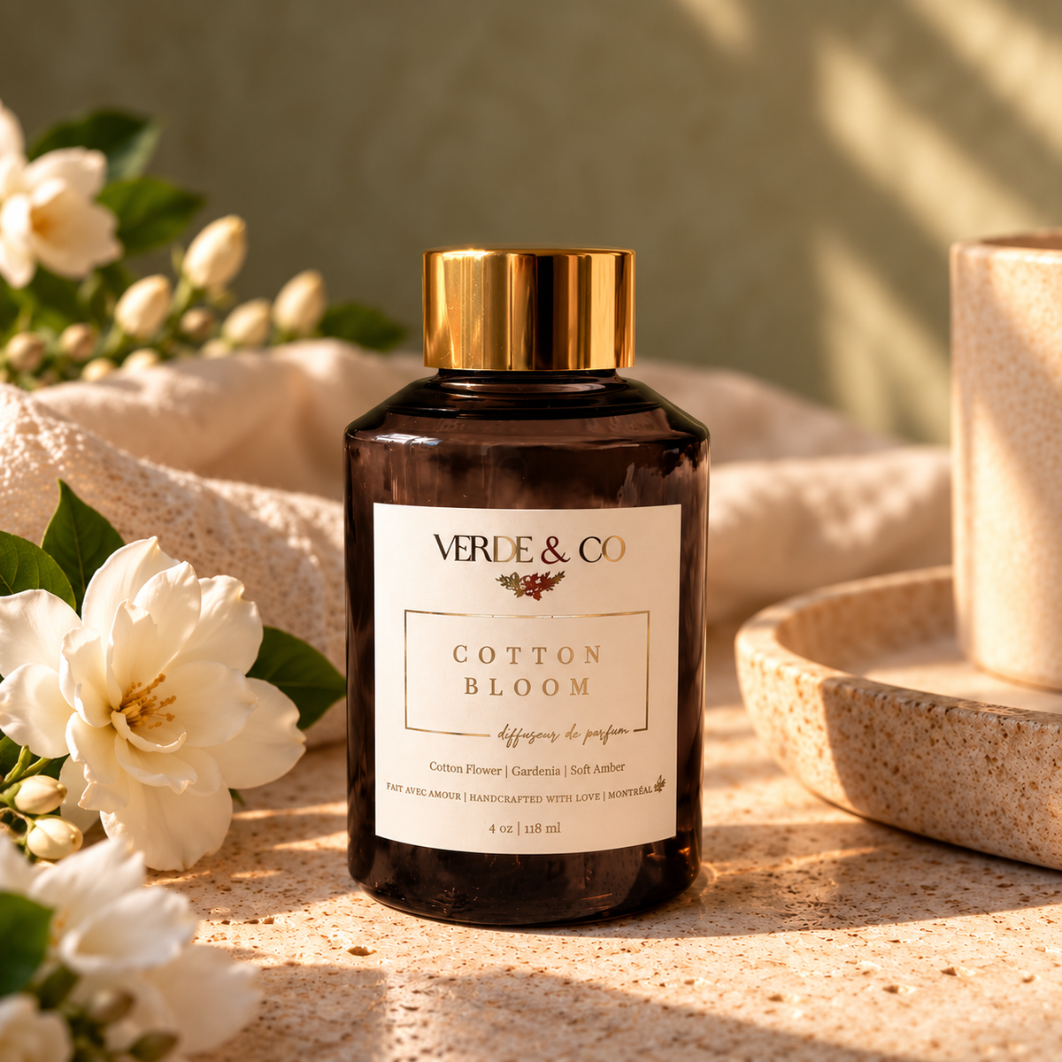 Cotton Bloom – Luxury Reed Diffuser | Cotton Flower, Gardenia & Soft Amber