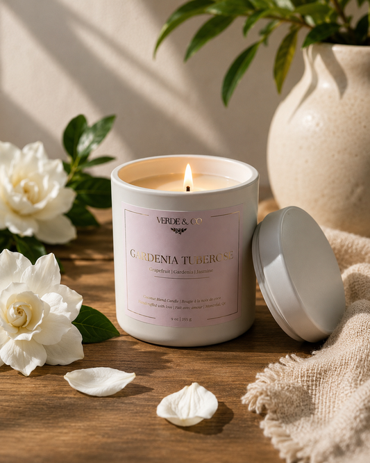 Gardenia Tuberose Candle | Grapefruit, Gardenia & Jasmine | Luxury Coconut Wax Candle
