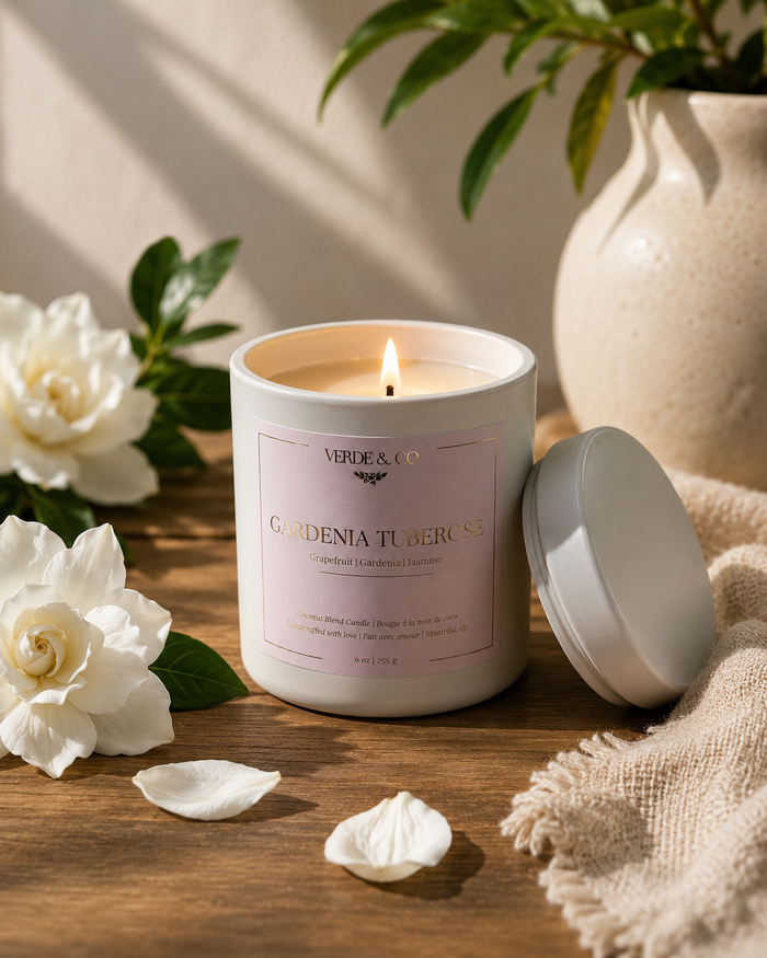 Gardenia Tuberose Candle | Grapefruit, Gardenia & Jasmine | Luxury Coconut Wax Candle