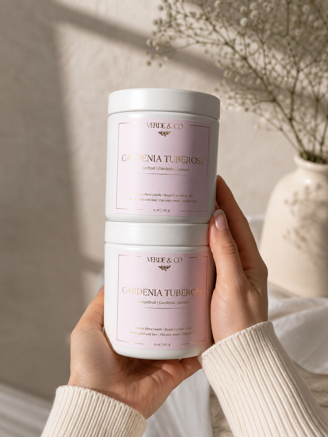 Gardenia Tuberose Candle | Grapefruit, Gardenia & Jasmine | Luxury Coconut Wax Candle