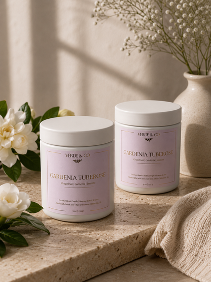 Gardenia Tuberose Candle | Grapefruit, Gardenia & Jasmine | Luxury Coconut Wax Candle