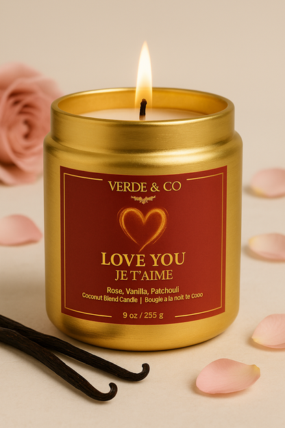 Rose Patchouli Vanilla Candle – Je T’aime | Floral & Warm Luxury Candle