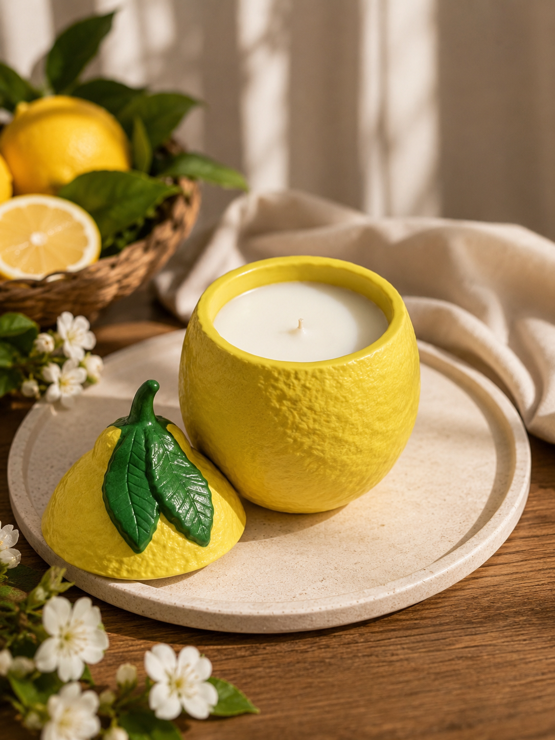 Lemon Candle | Citrus, Green Tea & Cedarwood | Coconut Soy Wax