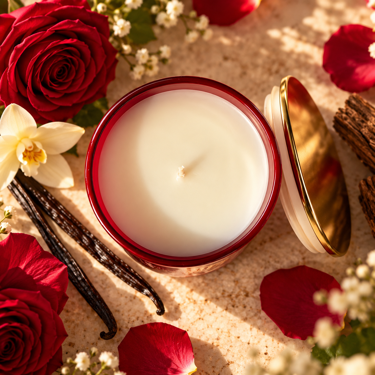 Love You | Je t’aime | Rose, Vanilla & Patchouli Candle | Coconut Soy Wax