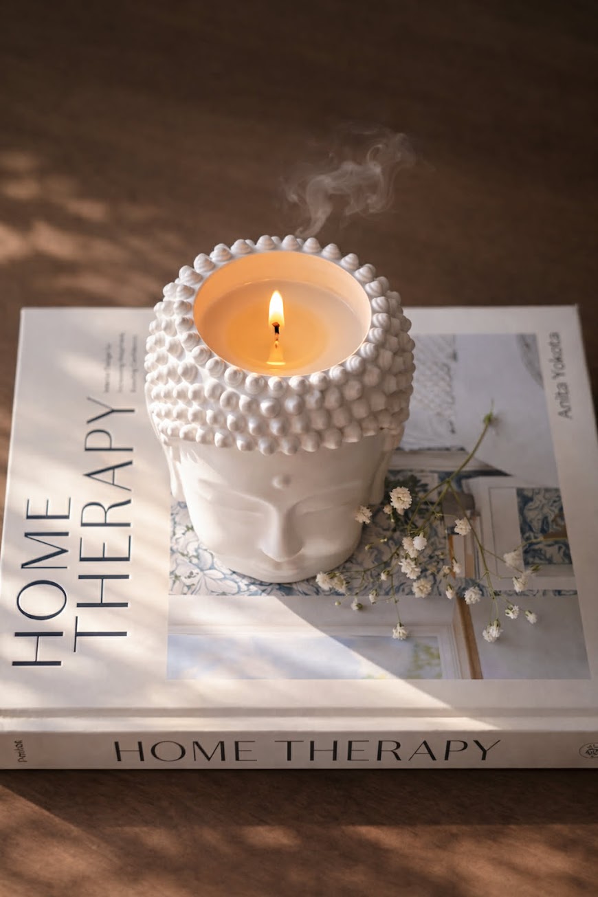 Buddha Head Candle