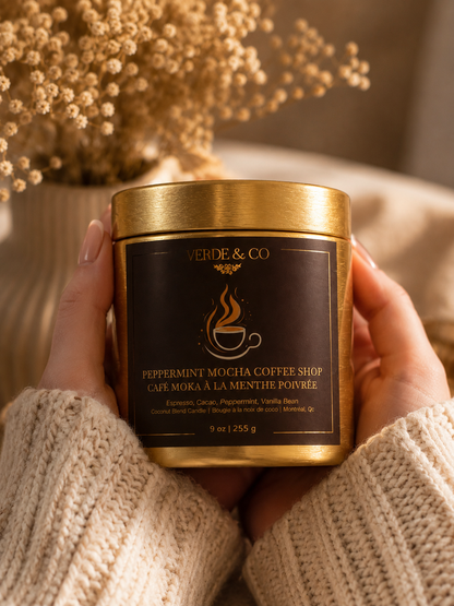 Peppermint Mocha Coffee Shop Candle | Espresso, Cocoa & Vanilla Bean Scent