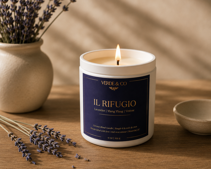 IL RIFUGIO | Luxury Lavender, Ylang Ylang & Vetiver Candle | Handcrafted Coconut Soy Wax