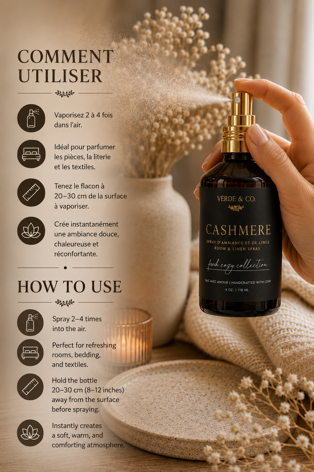 Cashmere | Room & Linen Spray | Luxury Home Fragrance