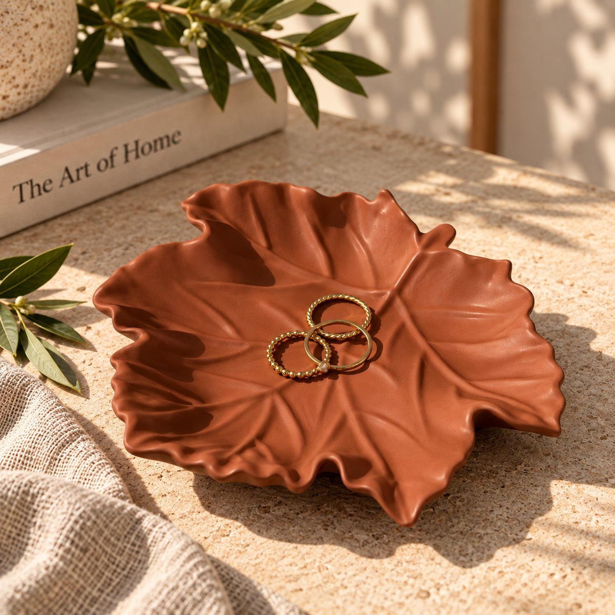 Maple Leaf Decorative Tray – Terracotta