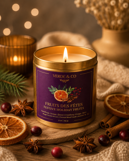 Fruits de Fêtes Candle – Cranberry, Orange & Holiday Spices | Luxury Coconut Wax Candle