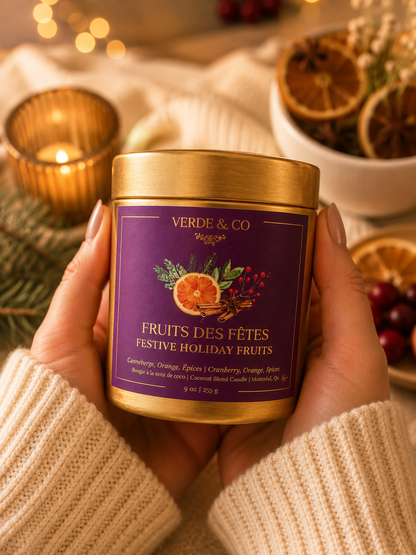 Fruits de Fêtes Candle – Cranberry, Orange & Holiday Spices | Luxury Coconut Wax Candle