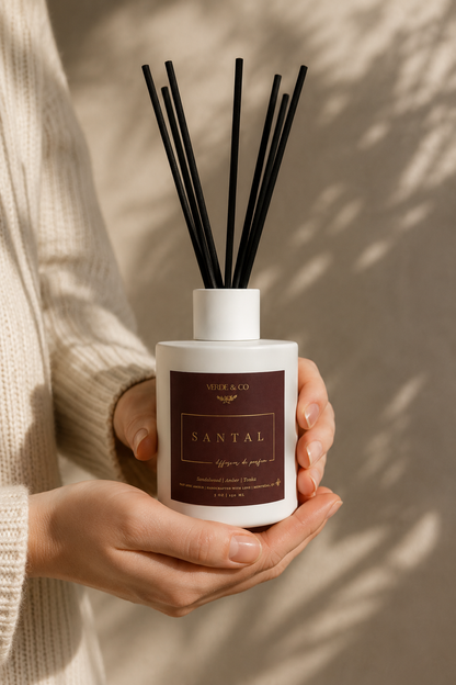 Santal – Luxury Reed Diffuser - Bergamot, Sandalwood, Tonka Bean & Amber